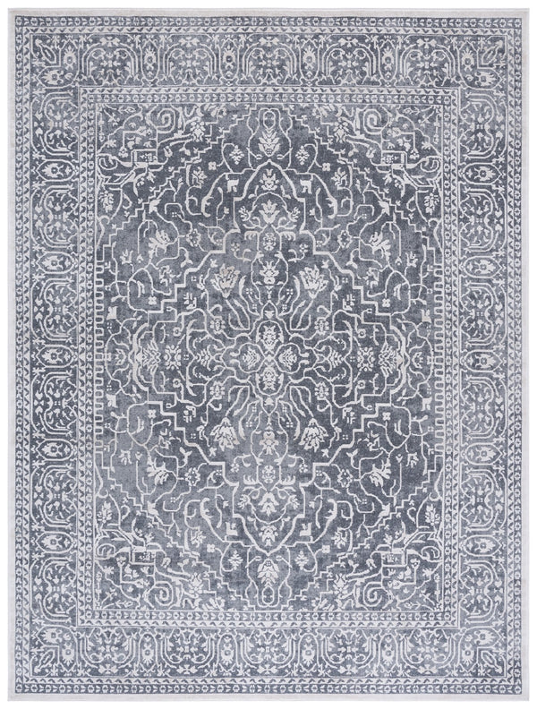 Safavieh Reflection Elegant Round Area Rug - Timeless Floral Motif, Plush Comfort, Perfect For Any Decor Dark Grey ,Cream 60% Polyester,40% Polypropylene Rft670b-216