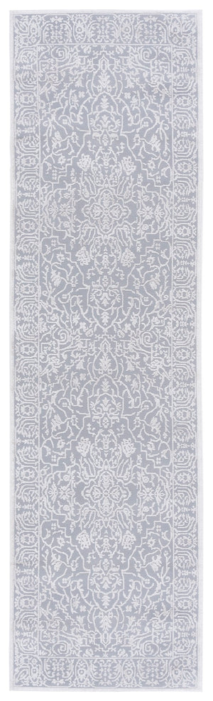 Safavieh Reflection Runner Rug - Elegant Power Loomed Design For Hallways, Crafted In Turkey For Timeless Style Light Grey ,Cream 60% Polyester,40% Polypropylene Rft670c-11sq