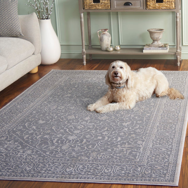 Safavieh Reflection Runner Rug - Elegant Power Loomed Design For Hallways, Crafted In Turkey For Timeless Style Light Grey ,Cream 60% Polyester,40% Polypropylene Rft670c-11sq