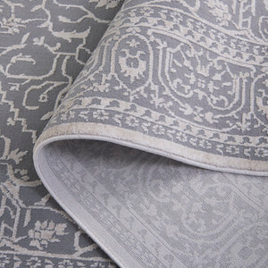 Safavieh Reflection Runner Rug - Elegant Power Loomed Design For Hallways, Crafted In Turkey For Timeless Style Light Grey ,Cream 60% Polyester,40% Polypropylene Rft670c-11sq