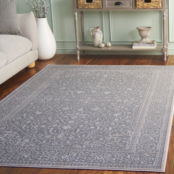 Safavieh Reflection Runner Rug - Elegant Power Loomed Design For Hallways, Crafted In Turkey For Timeless Style Light Grey ,Cream 60% Polyester,40% Polypropylene Rft670c-11sq