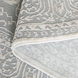 Safavieh Reflection Elegant Round Area Rug - Timeless Floral Motif, Plush Comfort, Perfect For Any Decor Light Grey ,Cream 60% Polyester,40% Polypropylene Rft670c-5ov