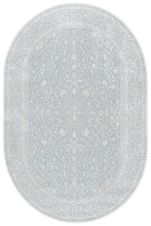 Safavieh Reflection Elegant Round Area Rug - Timeless Floral Motif, Plush Comfort, Perfect For Any Decor Light Grey ,Cream 60% Polyester,40% Polypropylene Rft670c-5ov