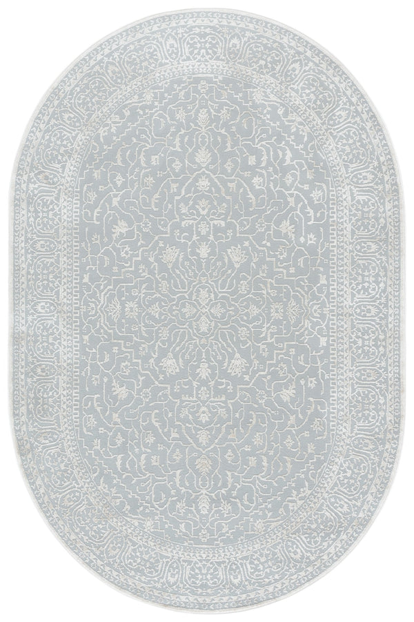 Safavieh Reflection Elegant Round Area Rug - Timeless Floral Motif, Plush Comfort, Perfect For Any Decor Light Grey ,Cream 60% Polyester,40% Polypropylene Rft670c-5ov
