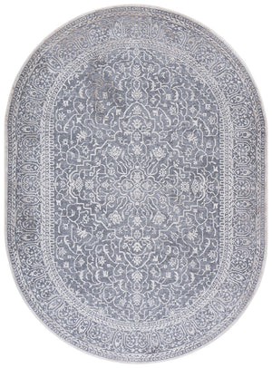 Safavieh Reflection Elegant Round Area Rug - Timeless Floral Motif, Plush Comfort, Perfect For Any Decor Light Grey ,Cream 60% Polyester,40% Polypropylene Rft670c-5ov