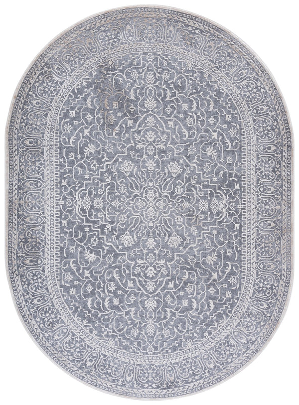 Safavieh Reflection Elegant Round Area Rug - Timeless Floral Motif, Plush Comfort, Perfect For Any Decor Light Grey ,Cream 60% Polyester,40% Polypropylene Rft670c-5ov