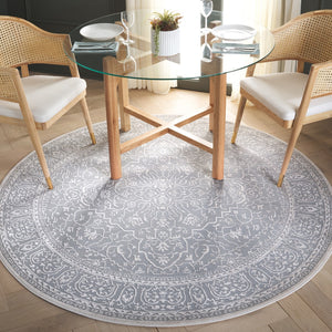 Safavieh Reflection Runner Rug - Elegant Power Loomed Design For Hallways, Crafted In Turkey For Timeless Style Light Grey ,Cream 60% Polyester,40% Polypropylene Rft670c-11sq