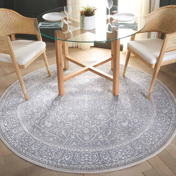 Safavieh Reflection Runner Rug - Elegant Power Loomed Design For Hallways, Crafted In Turkey For Timeless Style Light Grey ,Cream 60% Polyester,40% Polypropylene Rft670c-11sq