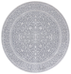 Safavieh Reflection Elegant Round Area Rug - Timeless Floral Motif, Plush Comfort, Perfect For Any Decor Light Grey ,Cream 60% Polyester,40% Polypropylene Rft670c-5ov