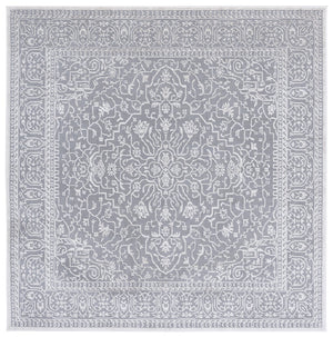 Safavieh Reflection Elegant Round Area Rug - Timeless Floral Motif, Plush Comfort, Perfect For Any Decor Light Grey ,Cream 60% Polyester,40% Polypropylene Rft670c-5ov