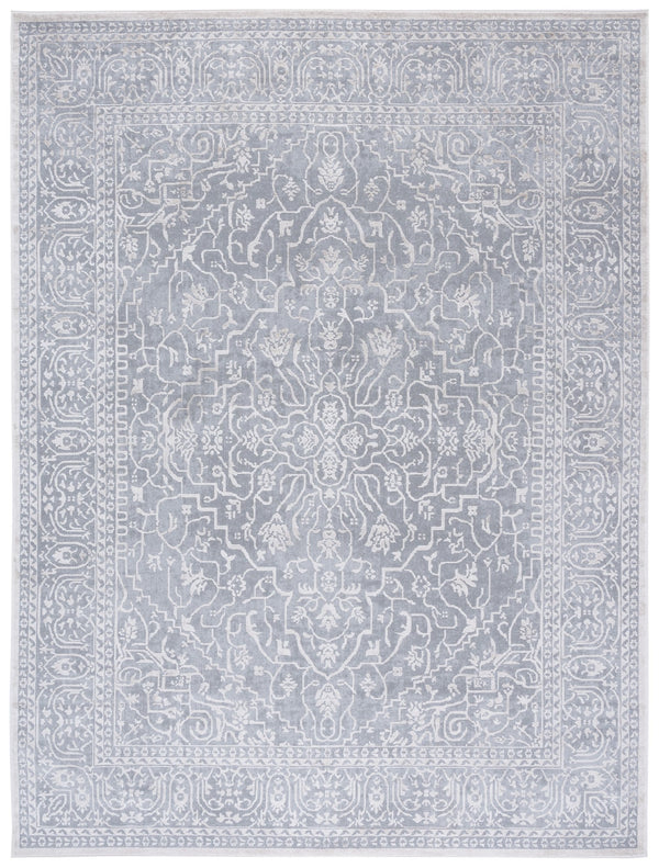 Safavieh Reflection Elegant Round Area Rug - Timeless Floral Motif, Plush Comfort, Perfect For Any Decor Light Grey ,Cream 60% Polyester,40% Polypropylene Rft670c-5ov