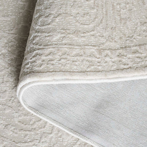 Safavieh Reflection Elegant Round Area Rug - Timeless Floral Motif, Plush Comfort, Perfect For Any Decor Creme ,Ivory 60% Polyester,40% Polypropylene Rft670d-218