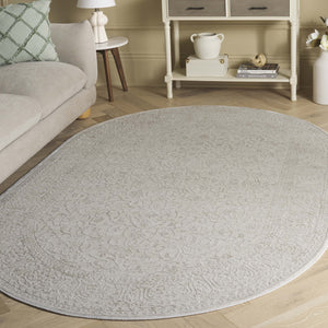 Safavieh Reflection Elegant Round Area Rug - Timeless Floral Motif, Plush Comfort, Perfect For Any Decor Creme ,Ivory 60% Polyester,40% Polypropylene Rft670d-218