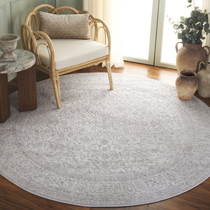Safavieh Reflection Elegant Round Area Rug - Timeless Floral Motif, Plush Comfort, Perfect For Any Decor Creme ,Ivory 60% Polyester,40% Polypropylene Rft670d-218