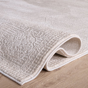 Safavieh Reflection Soft Ivory & White Area Rug – Low-Profile Power-Loomed Traditional Design, Durable Comfort 5'-1" x 7'-6" RFT672B-5