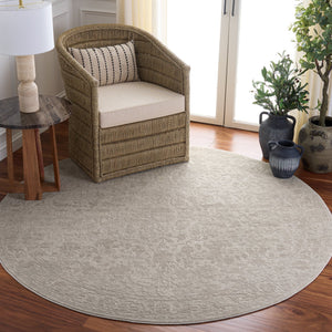 Safavieh Reflection Timeless Round Beige Ivory Area Rug — Low-Profile Power-Loomed Turkish Craftsmanship 6'-7" x 6'-7" RFT674B-7R