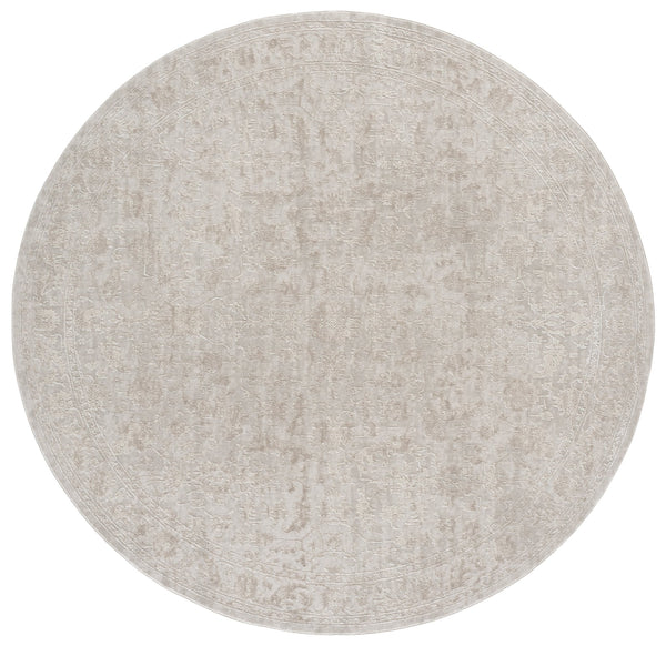 Safavieh Reflection Timeless Round Beige Ivory Area Rug — Low-Profile Power-Loomed Turkish Craftsmanship 6'-7" x 6'-7" RFT674B-7R