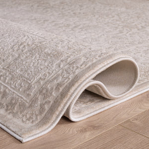 Safavieh Reflection Ivory Round Area Rug — Low-Profile 3/8" Pile, Power-Loomed Turkey, Durable Soft Texture 6'-7" x 6'-7" RFT676A-7R