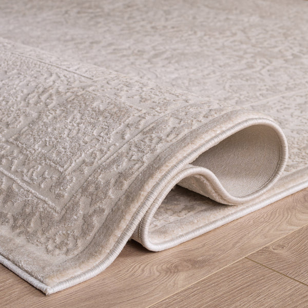 Safavieh Reflection Ivory Round Area Rug — Low-Profile 3/8" Pile, Power-Loomed Turkey, Durable Soft Texture 6'-7" x 6'-7" RFT676A-7R