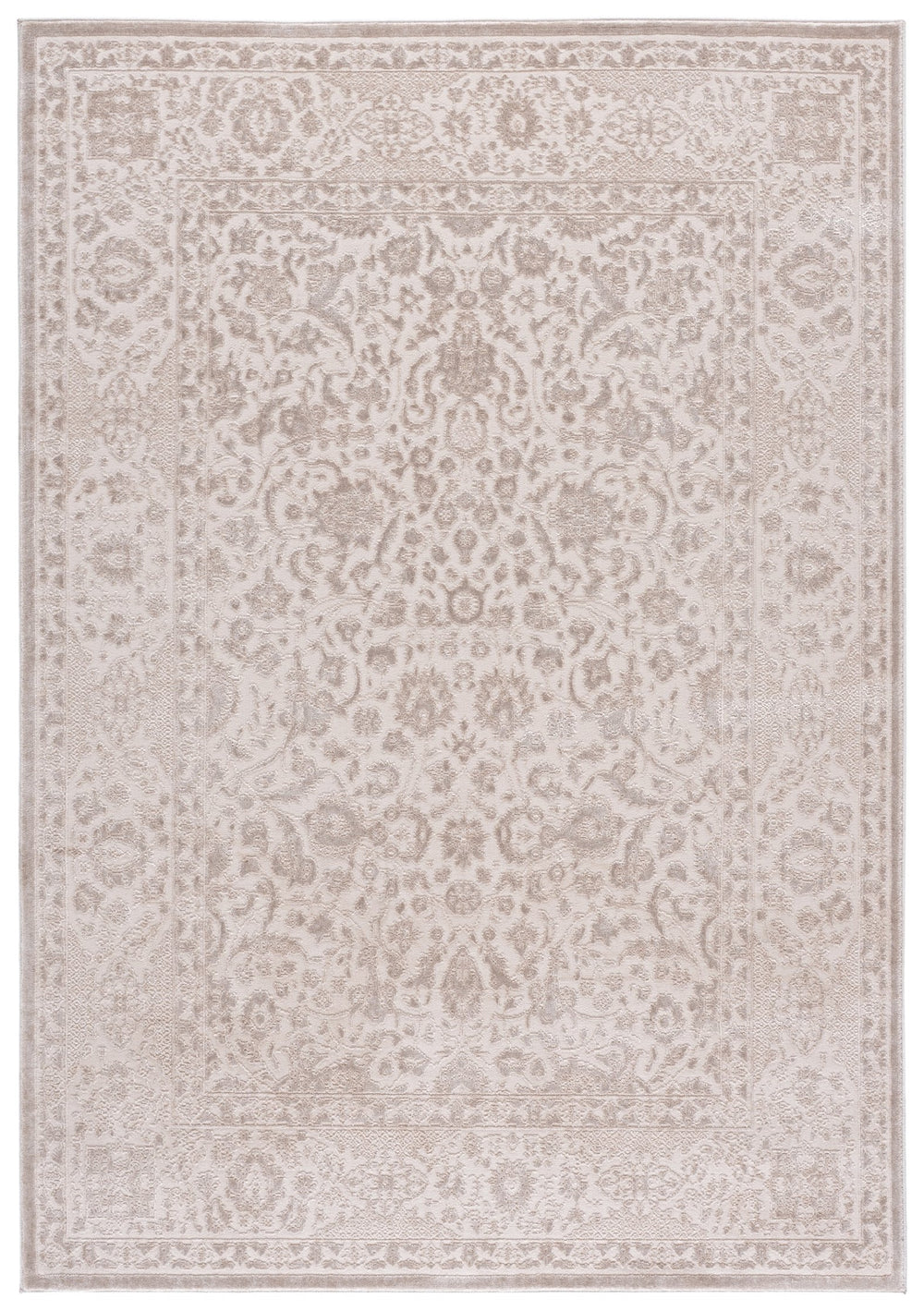 Safavieh Reflection Ivory Round Area Rug — Low-Profile 3/8" Pile, Power-Loomed Turkey, Durable Soft Texture 6'-7" x 6'-7" RFT676A-7R