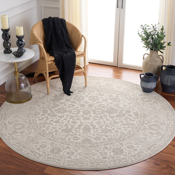 Safavieh Reflection Ivory And White Area Rug — Low-Profile Power-Loomed Turkish Rug For Timeless Elegance And Comfort 4'-0" x 6'-0" RFT676A-4