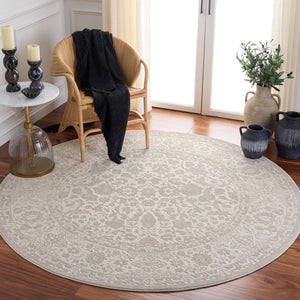 Safavieh Reflection Ivory Round Area Rug — Low-Profile 3/8" Pile, Power-Loomed Turkey, Durable Soft Texture 6'-7" x 6'-7" RFT676A-7R