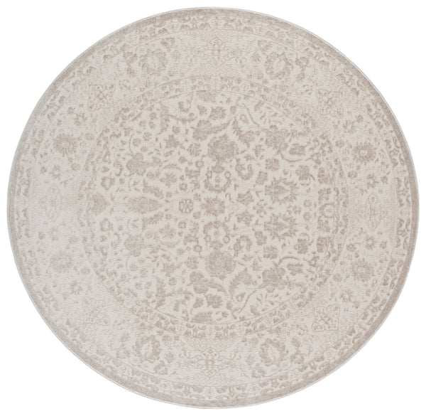 Safavieh Reflection Ivory Round Area Rug — Low-Profile 3/8" Pile, Power-Loomed Turkey, Durable Soft Texture 6'-7" x 6'-7" RFT676A-7R