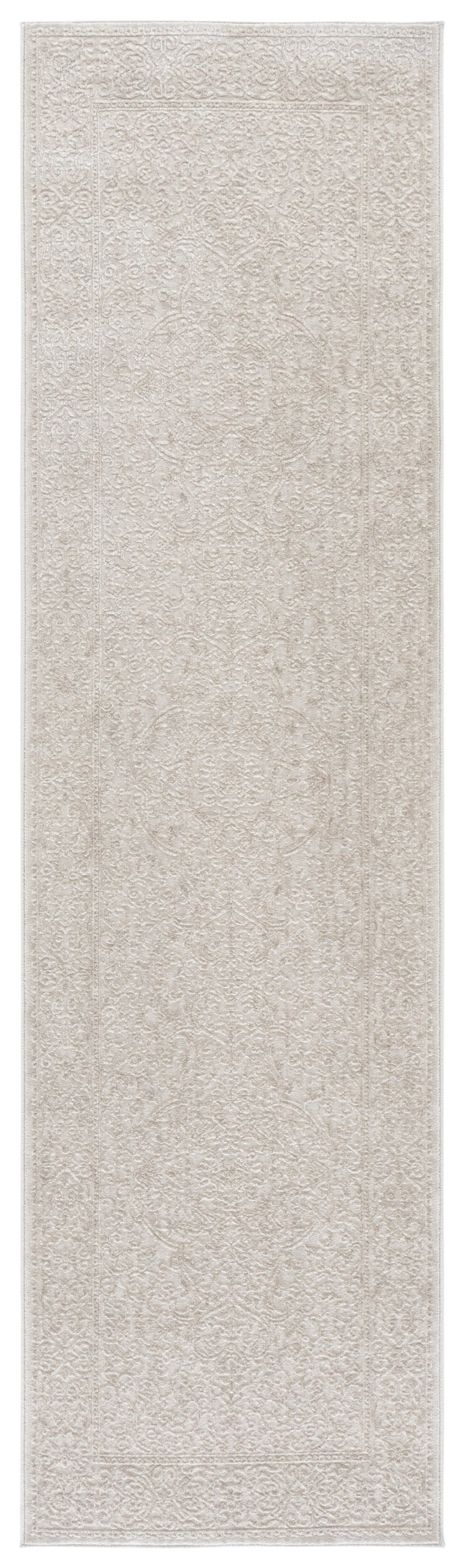 Safavieh Reflection Ivory Beige Low-Profile Area Rug — Traditional Minimalist Power-Loomed Turkish Rug, Durable Soft Fiber Blend For Living Rooms And Bedrooms 5'-1" x 7'-6" RFT678A-5