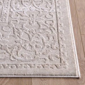 Safavieh Reflection Round Area Rug In Ivory Beige — Power-Loomed Turkey, Low-Profile Durable Pile, Minimalist Charm 6'-7" x 6'-7" RFT678A-7R