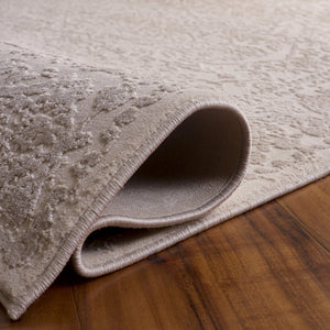 Safavieh Reflection Ivory And White Traditional Area Rug — Low-Profile Power-Loomed Turkish Blend For Living Rooms 5'-1" x 7'-6" RFT682A-5