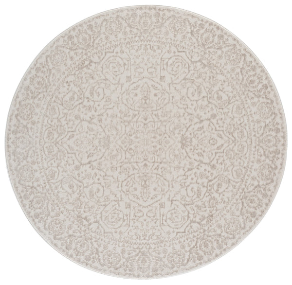 Safavieh Reflection Ivory And White Traditional Area Rug — Low-Profile Power-Loomed Turkish Blend For Living Rooms 5'-1" x 7'-6" RFT682A-5