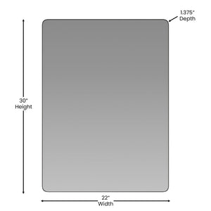 English Elm Susan Decorative Wall Mirror - Modern Rounded Corner Design for Stylish Home & Bathroom Use Black 22"W x 30"L RH-M001-SRC5676MB-BK-GG