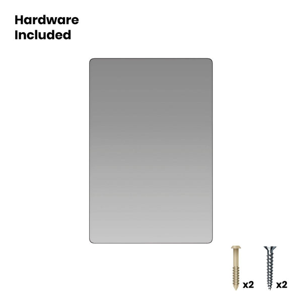 English Elm Susan Decorative Wall Mirror - Modern Rounded Corner Design for Stylish Home & Bathroom Use Black 24"W x 36"L RH-M001-SRC6191MB-BK-GG