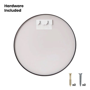 English Elm Julianne Elegant Round Metal Framed Wall Mirror - Timeless Accent for Bathroom, Entryway & Living Spaces Black 20" Round RH-M003-RD50MB-BK-GG