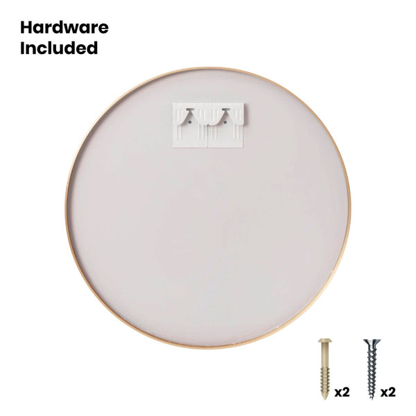 English Elm Julianne Elegant Round Metal Framed Wall Mirror - Timeless Accent for Bathroom, Entryway & Living Spaces Gold 24" Round RH-M003-RD60BB-GD-GG