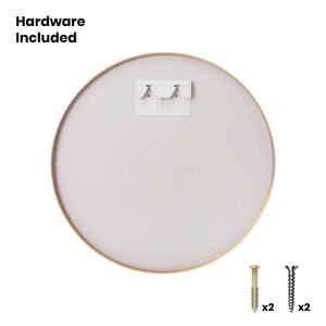 English Elm Julianne Elegant Round Metal Framed Wall Mirror - Timeless Accent for Bathroom, Entryway & Living Spaces Gold 30" Round RH-M003-RD76BB-GD-GG