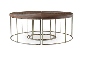 Soho Concept Ripples Coffee Table (Gold) - Handmade Walnut Wood Top With Gold-plated Metal Base For Luxury Living Walnut,Gold  Soho-concept-dining-chair-13861