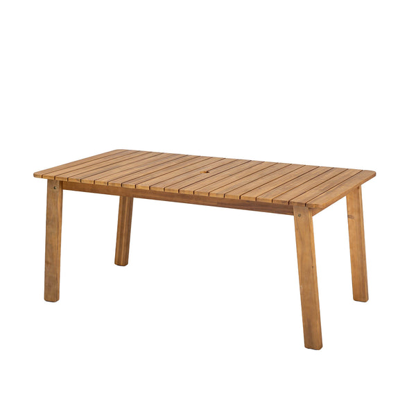 Lh Imports Riviera Outdoor Dining Table - Stylish Umbrella Hole Design For Patios, Balconies & Versatile Spaces Brown Treated Acacia Wood Riv010