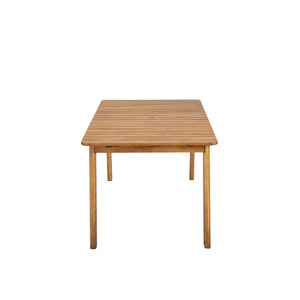 Lh Imports Riviera Outdoor Dining Table - Stylish Umbrella Hole Design For Patios, Balconies & Versatile Spaces Brown Treated Acacia Wood Riv010