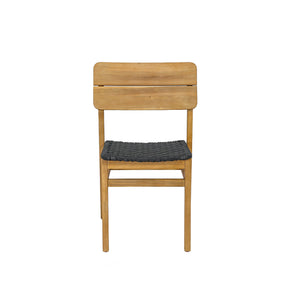 Lh Imports Riviera Outdoor Dining Chair - Solid Acacia Wood With Woven Rope Seat For Modern Comfort & Style Brown,Dark Gray Treated Acacia Wood,Polypropylene Rope Riv025