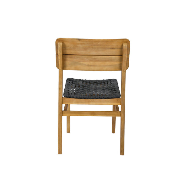 Lh Imports Riviera Outdoor Dining Chair - Solid Acacia Wood With Woven Rope Seat For Modern Comfort & Style Brown,Dark Gray Treated Acacia Wood,Polypropylene Rope Riv025