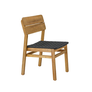 Lh Imports Riviera Outdoor Dining Chair - Solid Acacia Wood With Woven Rope Seat For Modern Comfort & Style Brown,Dark Gray Treated Acacia Wood,Polypropylene Rope Riv025