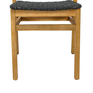 Lh Imports Riviera Outdoor Dining Chair - Solid Acacia Wood With Woven Rope Seat For Modern Comfort & Style Brown,Dark Gray Treated Acacia Wood,Polypropylene Rope Riv025
