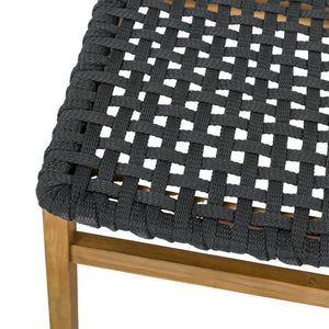 Lh Imports Riviera Outdoor Dining Chair - Solid Acacia Wood With Woven Rope Seat For Modern Comfort & Style Brown,Dark Gray Treated Acacia Wood,Polypropylene Rope Riv025