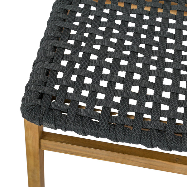 Lh Imports Riviera Outdoor Dining Chair - Solid Acacia Wood With Woven Rope Seat For Modern Comfort & Style Brown,Dark Gray Treated Acacia Wood,Polypropylene Rope Riv025