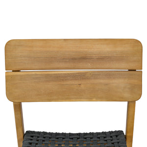 Lh Imports Riviera Outdoor Dining Chair - Solid Acacia Wood With Woven Rope Seat For Modern Comfort & Style Brown,Dark Gray Treated Acacia Wood,Polypropylene Rope Riv025