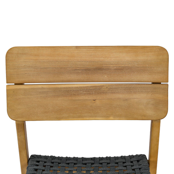 Lh Imports Riviera Outdoor Dining Chair - Solid Acacia Wood With Woven Rope Seat For Modern Comfort & Style Brown,Dark Gray Treated Acacia Wood,Polypropylene Rope Riv025