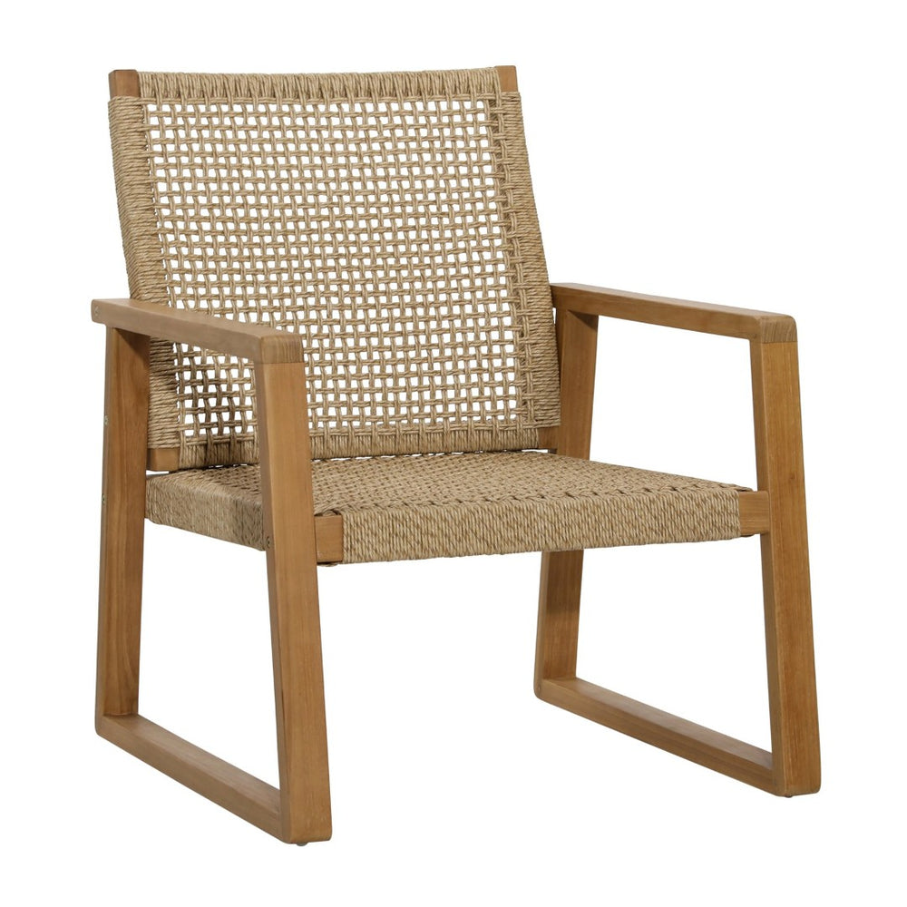 Karina Living Fay Comfortable Occasional Chair - Stylish Teak & Woven Hyacinth for Modern Living Spaces & Patios RIV10012-NAT