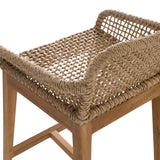 Dovetail Audra Barstool Nat Natural Teak Wood and Synthetic Wicker RIV10014-NAT