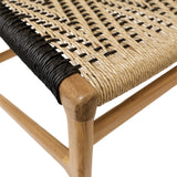 Dovetail Lumen Outdoor Dining Chair Teak Wood and Synthetic Wicker - Natural and Black 